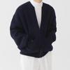 Men's Round Neck Solid Color Knitted Cardigan - 2023 Casual Autumn/Winter Fashion, All-Match, Large Size Trendy Jacket