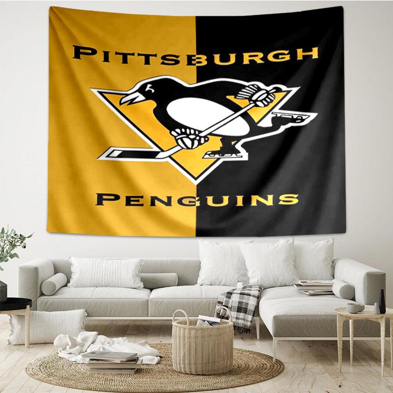 Pittsburgh Penguins Hockey Team Tapestry, Unique Design Tapestry, Wall Decor for Bedroom,Livingroom, Playroom,Heartwarming Fan Holiday Gifts