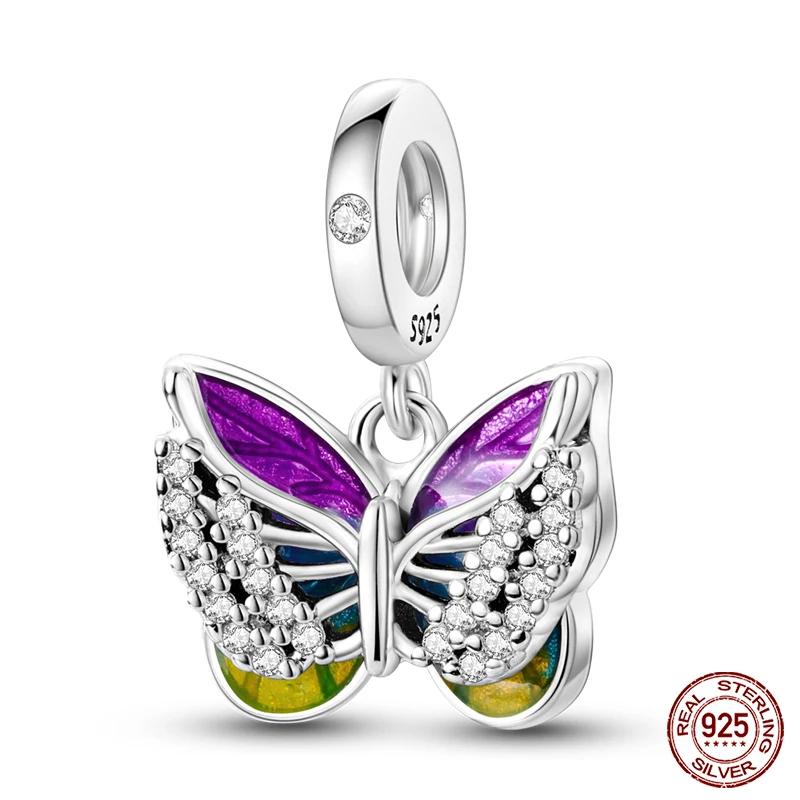Trendy Fashion Copper Metal Colorful Butterfly Dragonfly Hummingbird Spring Series Charm Bead Components Bead Components Compatible With Do It