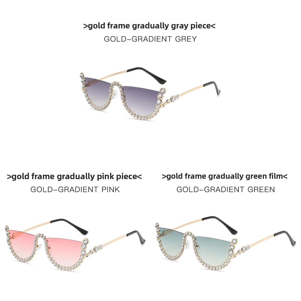 Fashion Sunglasses For Women Uv400 Half Frame Pc Lenses For Outdoor Travel And Parties