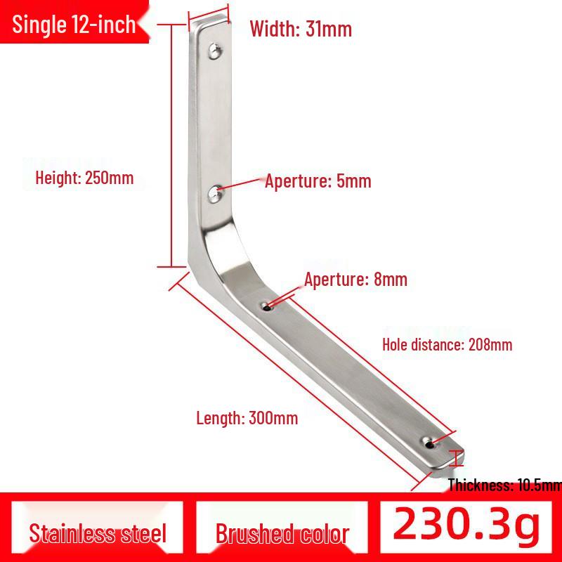 Triangular Wall Shelf Bracket: Bent, Load-Bearing Iron Support for Storage Racks