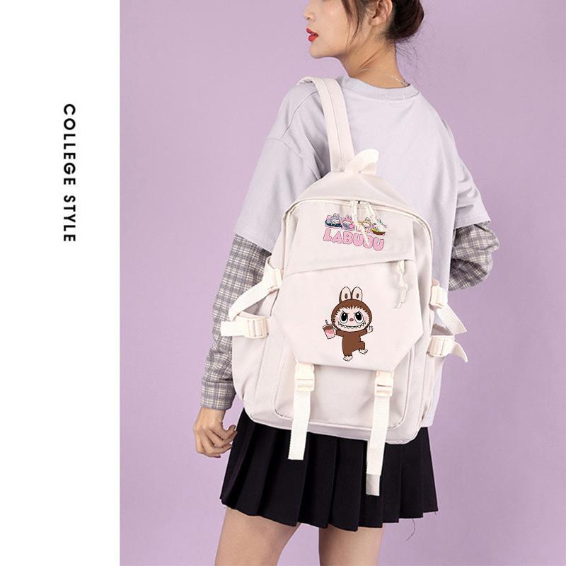 3Pcs/set Cute  Printed Backpack Pencil Case Lunch Bag Teenager Student Girl Boy Schoolbag Women Travel Laptop Bag Mochila