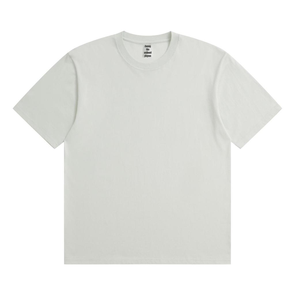 Camiseta de Manga Corta Pesada 230g Algodón Puro Estilo Japonés - Color Sólido Primavera/Verano, Versátil y Sencilla con Opción de Logo Personalizado