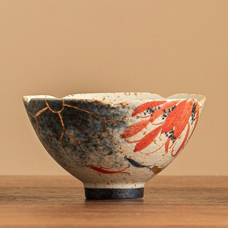 

Hand Painted Lotus Koi Fish Tea Bowl Cup High-end Exquisite Chinese Kung Fu Tea Set Ceramic Teaware Souvenir Gift