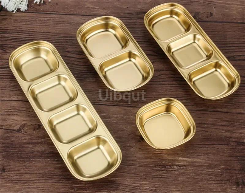 SUS 304 Stainless Steel Pepper Roast Meat Sauce Dishes bowl Separate Sushi Vinegar Soy Plates Tableware Food Seasoning Tray