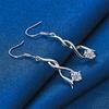 Exquisite 925 Sterling Silver Twisted and Wrapped Zirconia Earrings for Women - Fashionable Party Gifts and Wedding Accessories