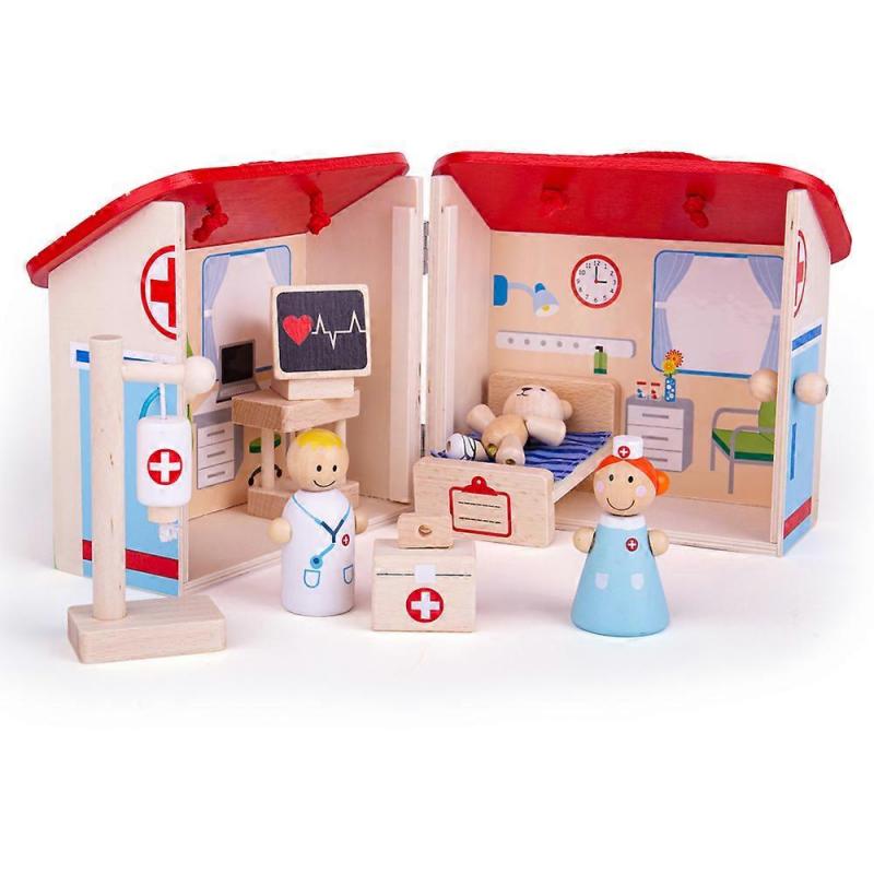 Bigjigs Toys Wooden Mini Hospital Play Set Toy
