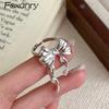 Foxanry Copper Color Tassel Bowknot Rings For Women Girls Korean Fashion Creative Simple Sweet Elegant Anniversary Jewelry Gifts