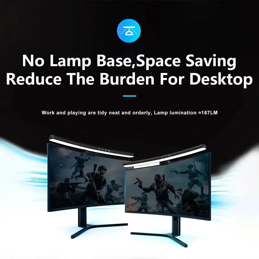 Barra de luz de monitor LED Tela curva Lâmpada suspensa RGB Luzes de fundo Atmosfera Escurecimento contínuo para decoração de sala de jogos