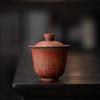 Piec Zmiana Czerwona Stara Glina Skalna Gaiwan Retro Tureenka do Herbaty Filiżanka do Herbaty z Pokrywką Zestaw Pokrywka do zaparzacza Herbaty Miska Dekoracja Zestawu do Herbaty Kung Fu