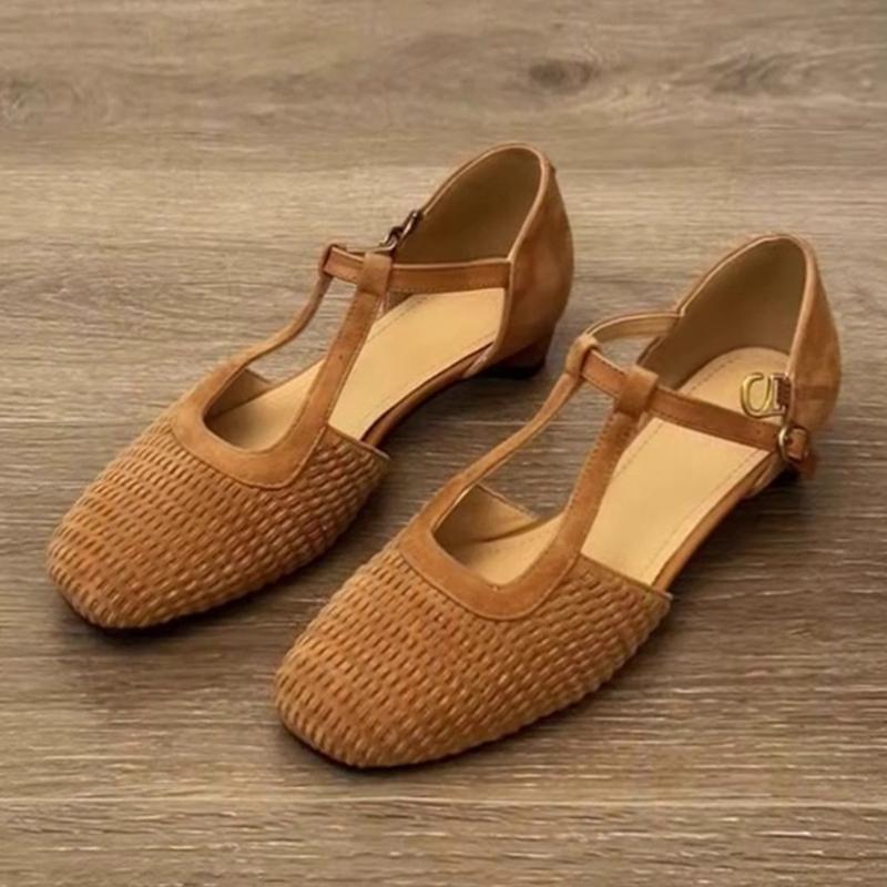 

Fashion High Quality Faux Suede Flat Sandals Women Retro Woven Roman Sandals Fashion Cozy Ankle Strap Buckle Design Brand Casual Shoes 40 коричневый