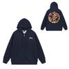 Trendy brand zipper hooded autumn and winter new letter flame pai jiu couple coat