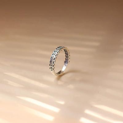 Money Drawing Retro with Opening Sterling Silver Female Ring Coins Copper Coins Distressed Simple Personality Ornament