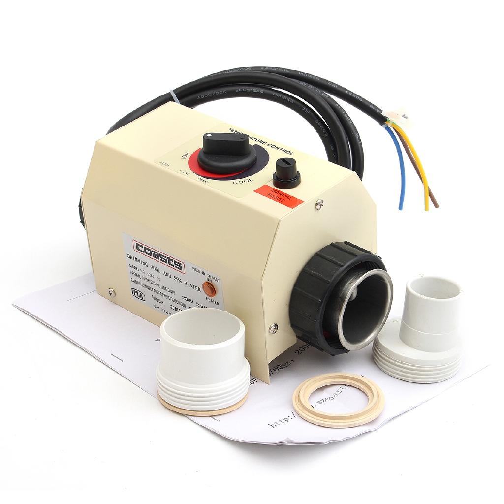 Pool Heat pump 2KW 220V Electric Swimming Pool and SPA Bath Heating Tub Water Heater 220V Swimming Pool Thermostat Accessories