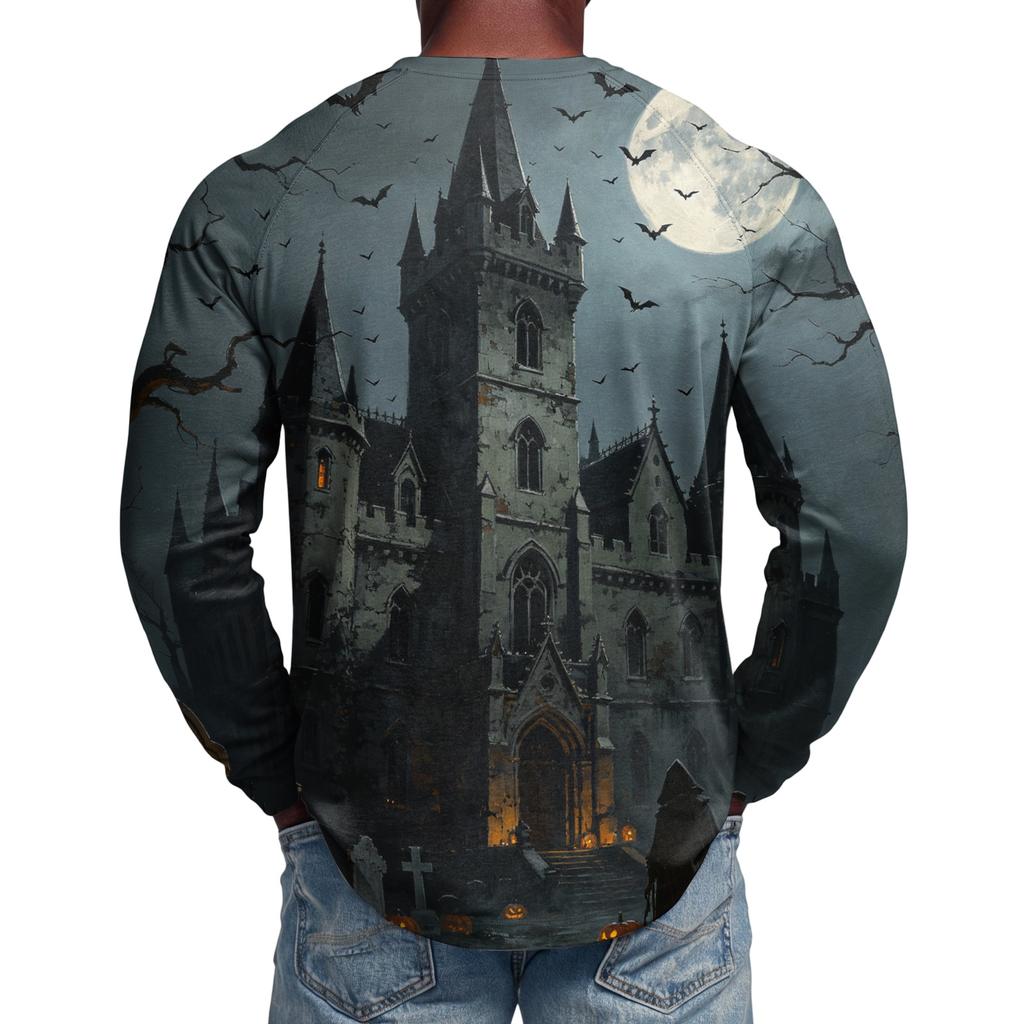 Men's Long Sleeve Shirt Loose Fit Casual Versatile Halloween Top