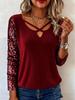 2025 Sequin Patchwork V-Neck Long Sleeve Women's Top