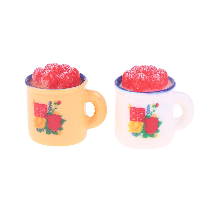 5Pcs Dollhouse Miniature Food Play Scene Decoration Mini Cup Cake Enamel Basin Doll Accessories Toy