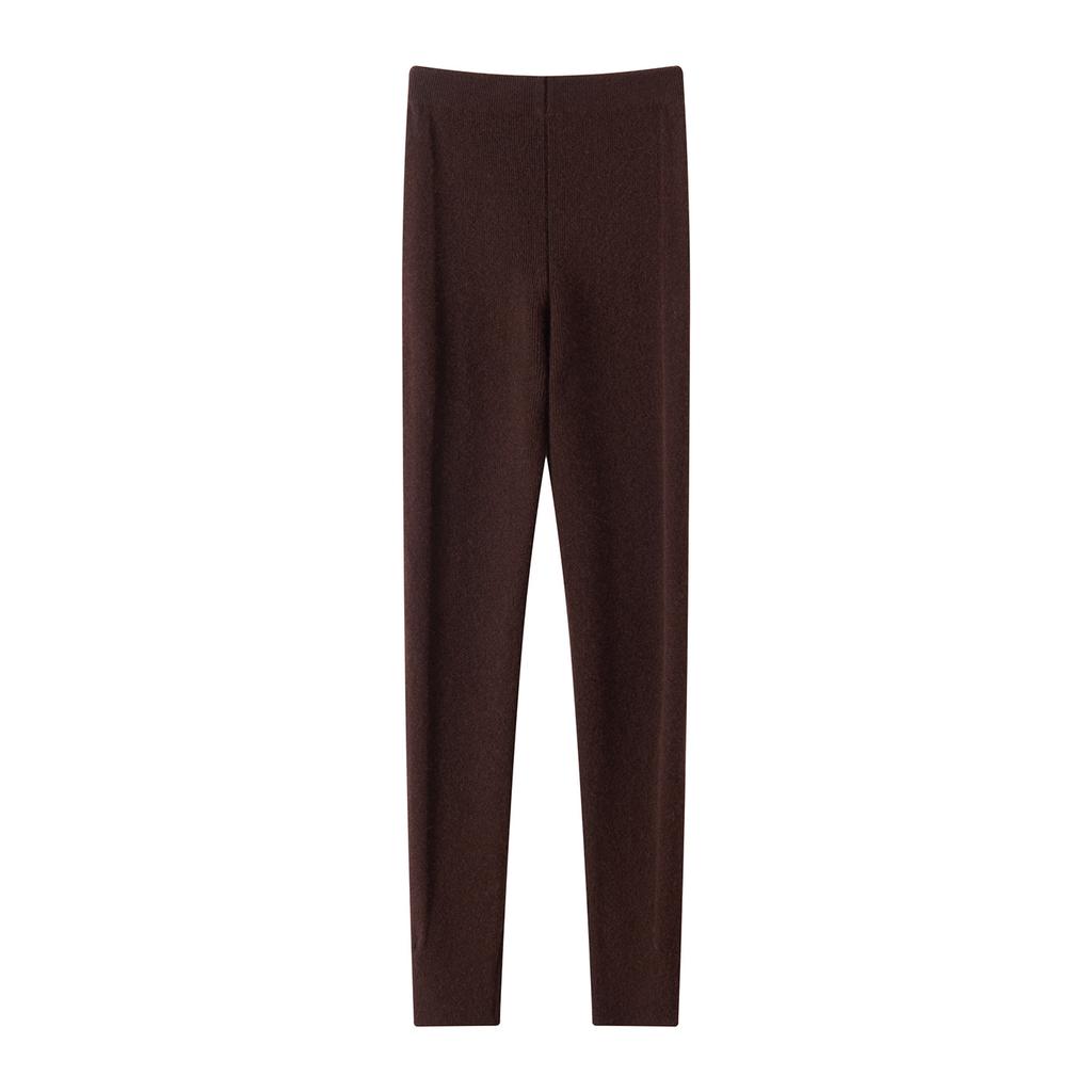 100% Pure Cashmere Leggings Women's Slimming, High-Elasticity Knitted Thermal Tights KTY