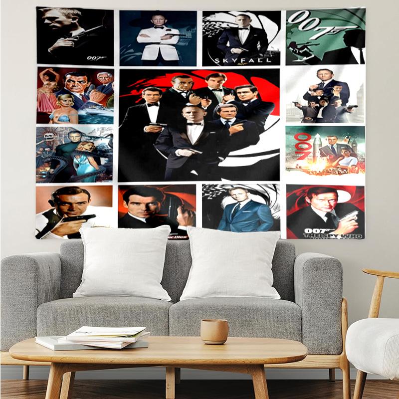 1PC Golden Era Bond 007 Quick-Dry Tapestry, Unique Design Tapestry, Suitable for Bedroom,Livingroom, Playroom,Heartwarming Holiday Gifts