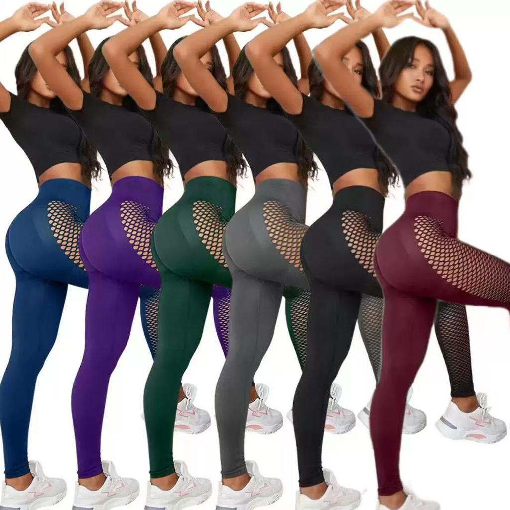 Sexy Hollow Out Solid Push Up Leggings Women Seamless Leggings Fitness Yoga Pants