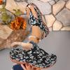 Large Size Herringbone Sandals Women's New Embroidered Flower Back Strap Wedge Heel Women's Sandals