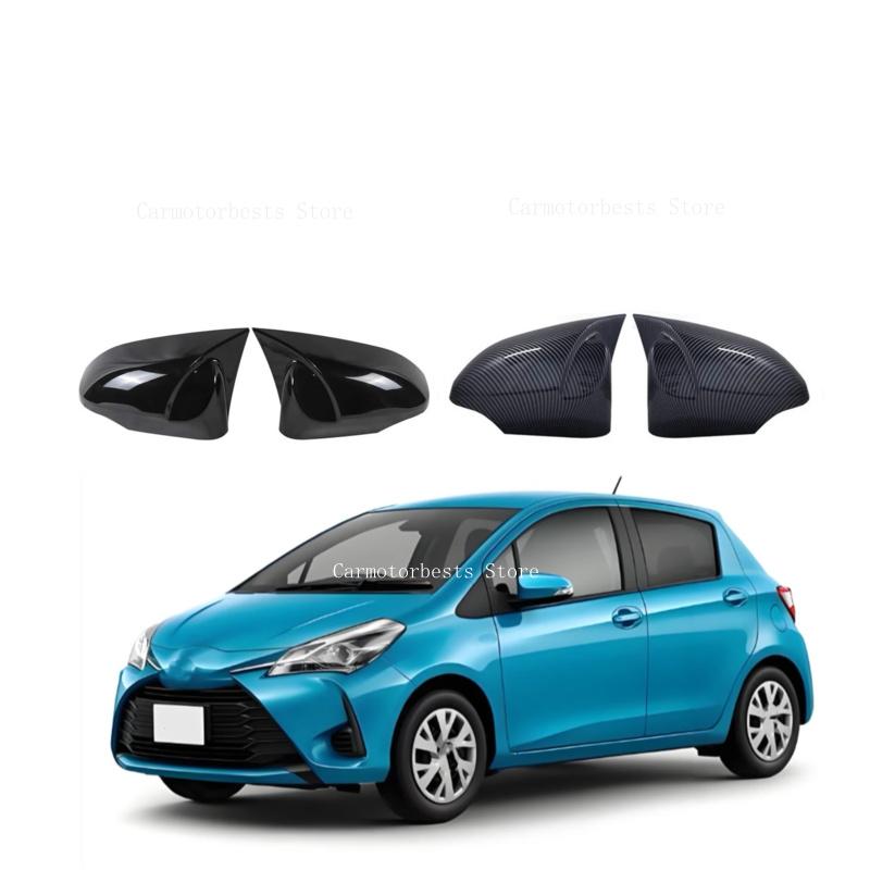 Car  Rearview Side Mirror Cover Fit For   Toyota VITZ 2012 2013 2014 2015 2016 2017- 2019  Wing Cap Rear View Case Trim