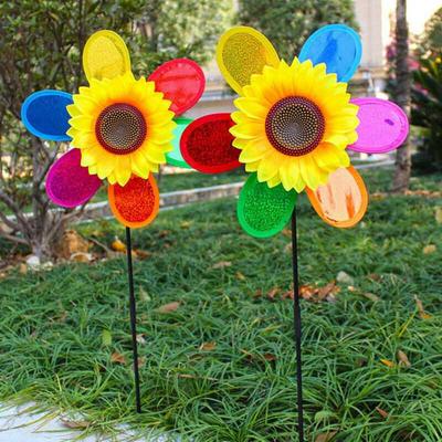 Wind Windmill Decor Party Outdoor Windmill Sun Flower Colorful