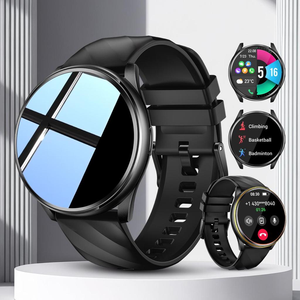 Waterproof Rugged Outdoor Smart Watch Flashlight Watch Unisex Fitness Tracker Touch Screen Heart Rate Monitor