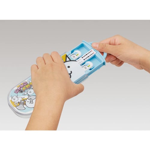 Skater Children's Antibacterial Slide Trio Set Lunch Box Chopsticks Spoon Fork Nyanko Great War Made in Japan TACC2AG-A