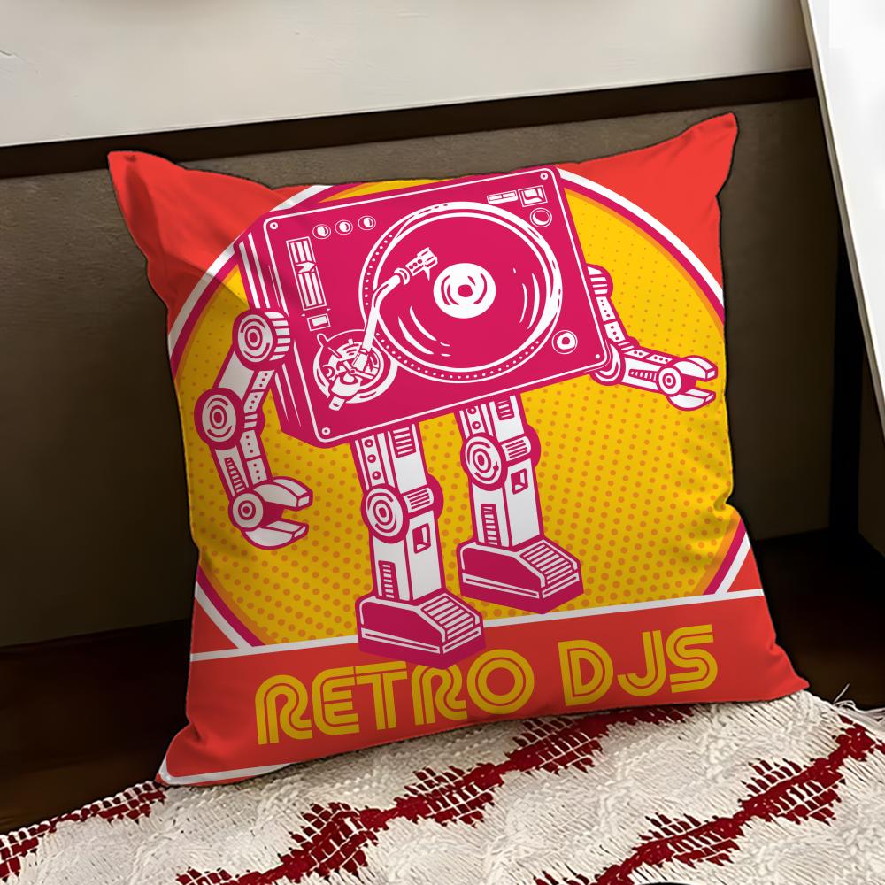 Retro Speaker Piano Rock Cushion Cover Reversible Soft Durable Pillow Cover Home  Car MultiScene Use for Daily Comfort