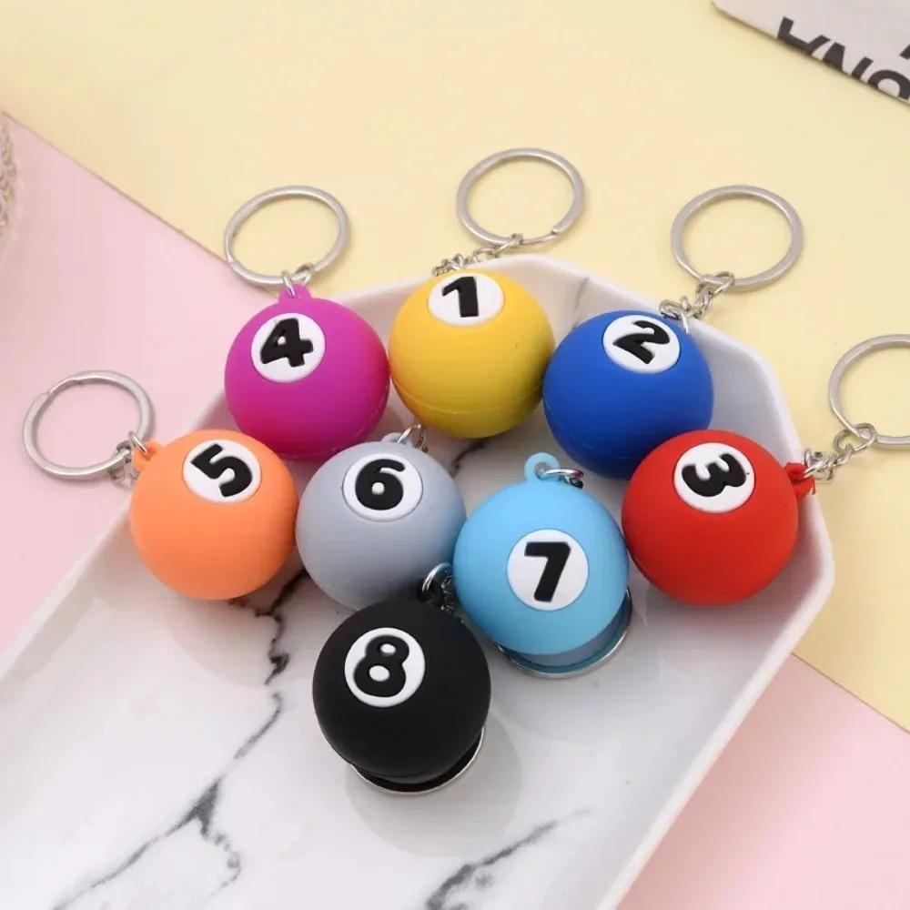 Differet Color Billiard Ball KeyChain Gifts Snooker Table No.8 Black Ball Key Rings Snooker Cue Accessories