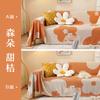 Simple Modern Chenille Sofa Cushion Cute Cartoon Patterned Settee Towels Double Sided Anti Slip Fully Wrapped Couch Decoration