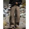 Mountain Outdoor Silhouette Texture Casual Pants Autumn Split Splicing Pleated Scimitar Pants Retro American Long Pants Q