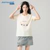 Jeanswest Women's Printed V-neck Cotton T-shirt