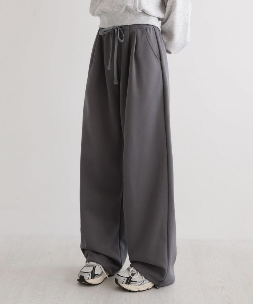 Ppaeppae Custom 2-Way Two-Pintuck Adjustable Hem Drawstring Wide Training Sweatpants 4 Colors (Short / Long 2 Types Of Length)