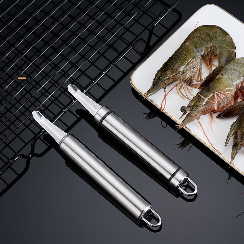 1pz Linea per Gamberetti in Acciaio Inossidabile, Artefatto per la Rimozione del Nucleo del Longan, Rimozione della Buccia, Rimozione della Carne, Strumenti per la Rimozione dello Stomaco dei Gamberetti per Uso Domestico