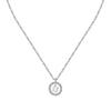 Collar de Acero con Letra U y Cristal Transparente LPS10ASF25 Para Mujer