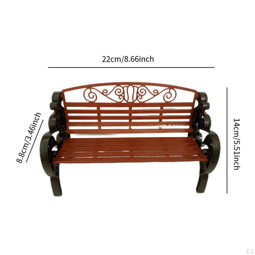 1:6 Dollhouse Garden Bench Furniture Chair Miniature Patio Porch Toy Photography