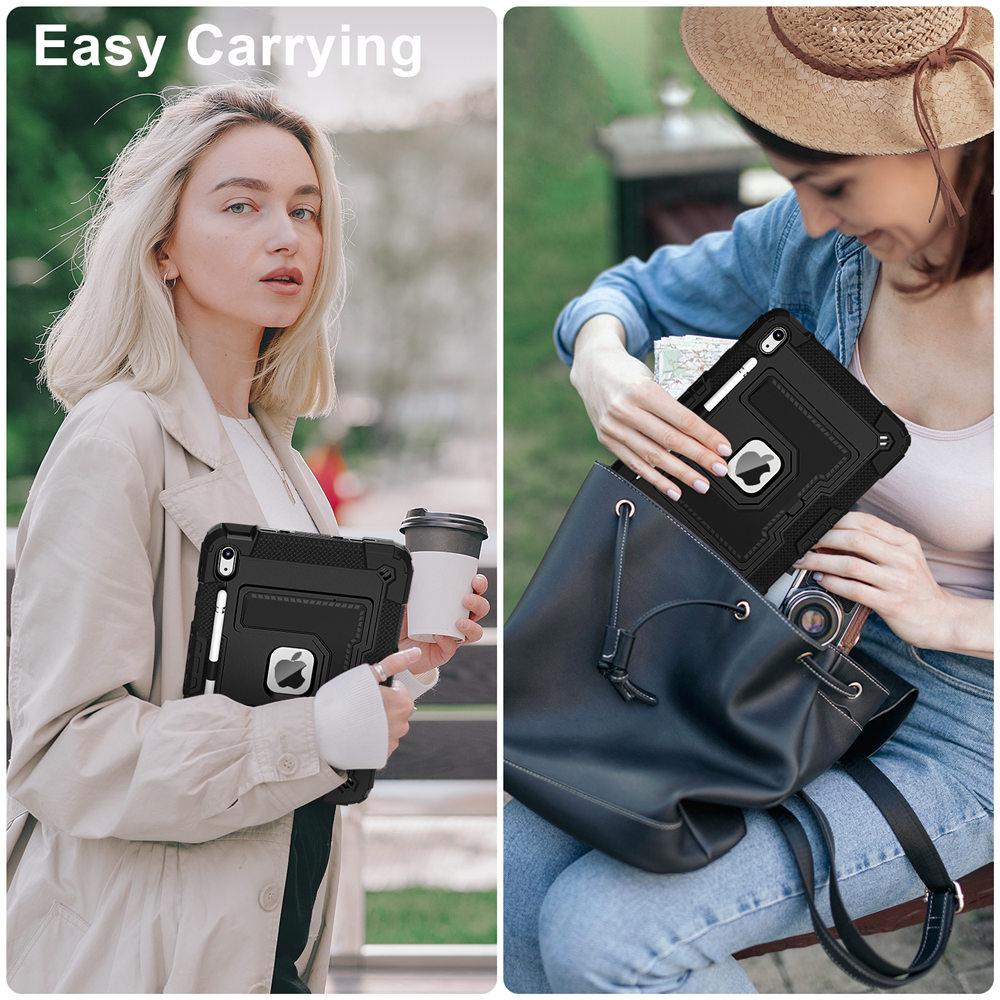 Tablet Case For iPad A16 11th 2025 Heavy Duty Protection Armor Stand Case For iPad 10th 10.9'' 2025 Shockproof Cover With Strap
