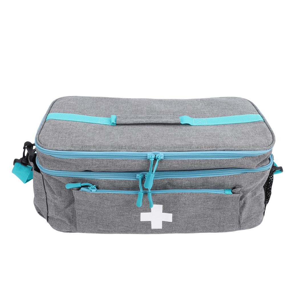 First Responder Bag Medication Carrying Case Emergency Supplies Storage Bag for Car Home Office Outdoor Grey 18x23x40cm