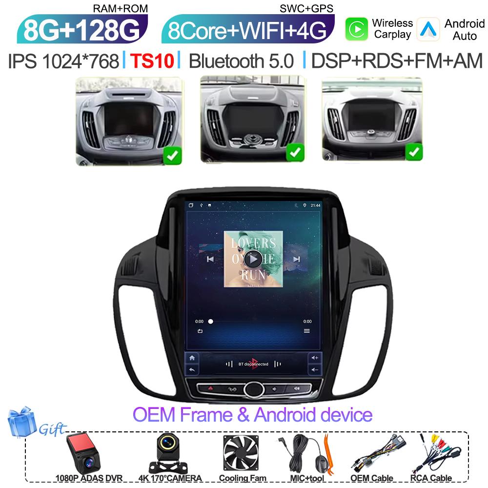 pdzh2 9.7 inch Car Android Auto For Ford KUGA C-max Escape 2013 - 2015 Multimedia Player Stereo GPS Navigation Head Unit Touch Screen