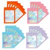 50 unidades de sacos de Mylar grossos à prova de cheiro, sacos plásticos coloridos a laser com fecho reutilizável, sacos à prova de odores, bolsa holográfica com janela transparente