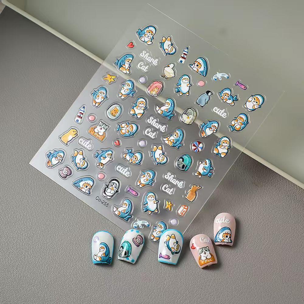 Mofusand Nail Stickers Mofusand Anime Peripheral Cute Cartoon Creativity Exquisite Sticker New Fashion Exquisite Diy Sticker
