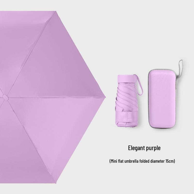 Customizable Six-Fold Vinyl Sunshade UV Protection Umbrella: Versatile Rain/ Shine Folding Gift