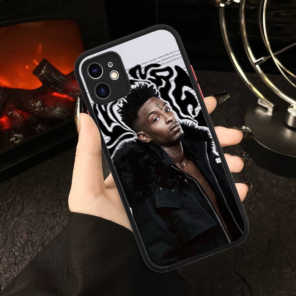 

Rapper 21 Savage For IPhone 15 16 Pro Max 11 12 13 14 XS XR X Plus 16E Matte Translucent Phone Cover iphone 16 pro