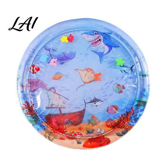 Stable Tummy Time Floor Mat Inflatable Splash Pad for Toddlers Thickened PVC Outdoor Water Sprinkler Play Soft Textured Babies Safe Sensory