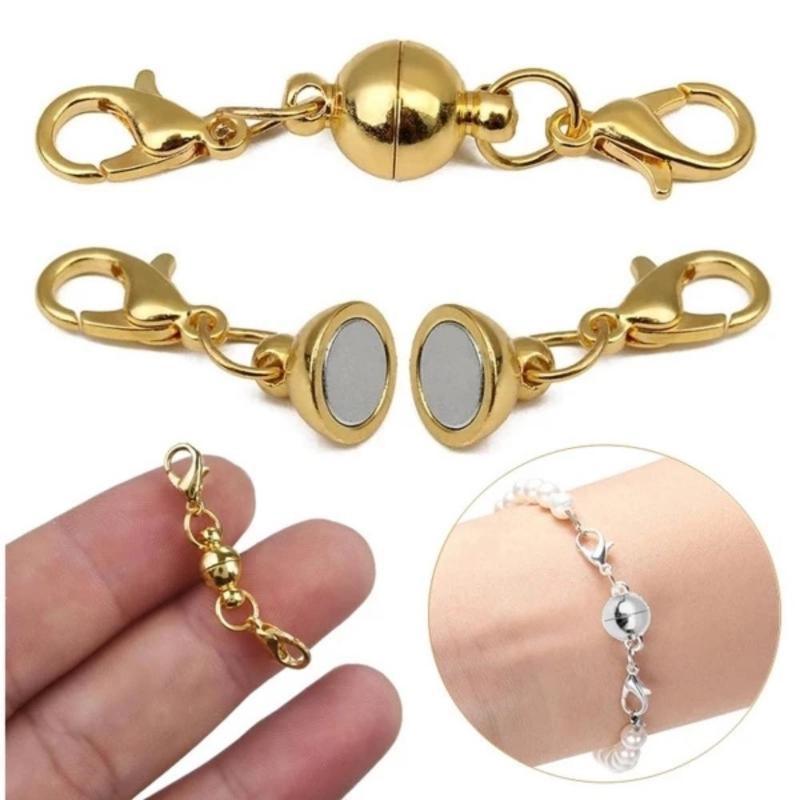 5 Pairs DIY Jewelry Magnetic Clasp Connector with Lobster Clasp for Jewelry Making Findings