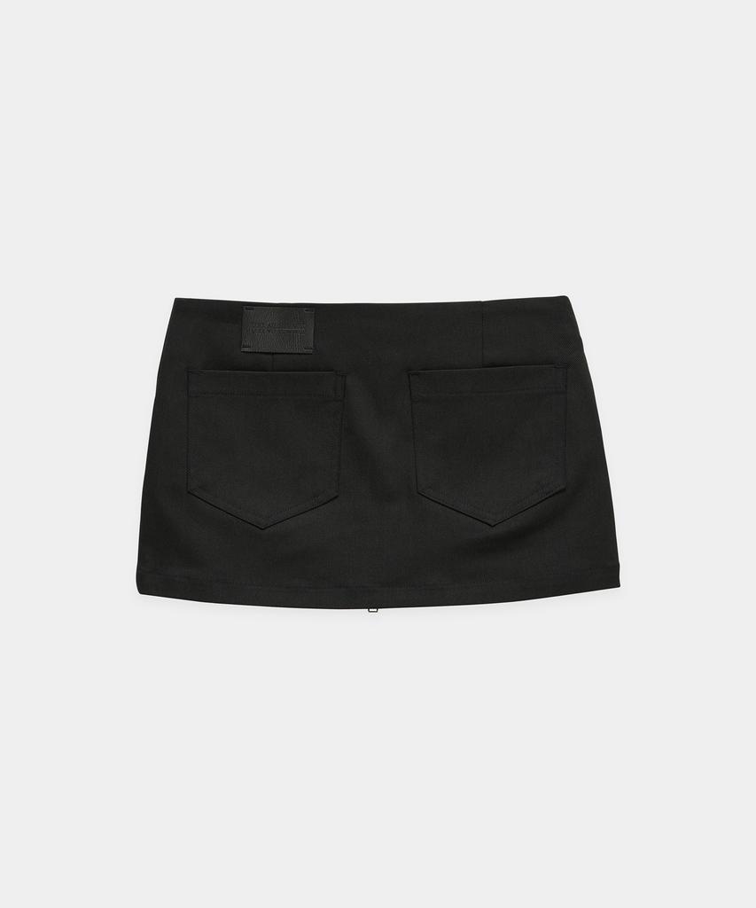 ETRE AU SOMMET Front Zip Belt Detail Mini Skirt (Black)