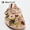Primăvară Toamnă Plasă Broderie Pantofi Mary Jane Femei Confort Exterior Doamne Stil Balerin Pantofi Bunicii Femei