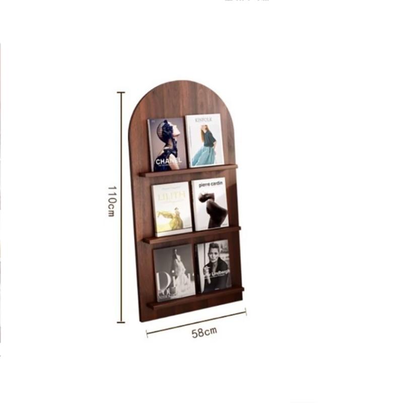 Floor-standing Bookshelf Newspaper Stand Nordic Creative Simple Multi-layer Solid Wood Decorative Display Home Storage Book Nook